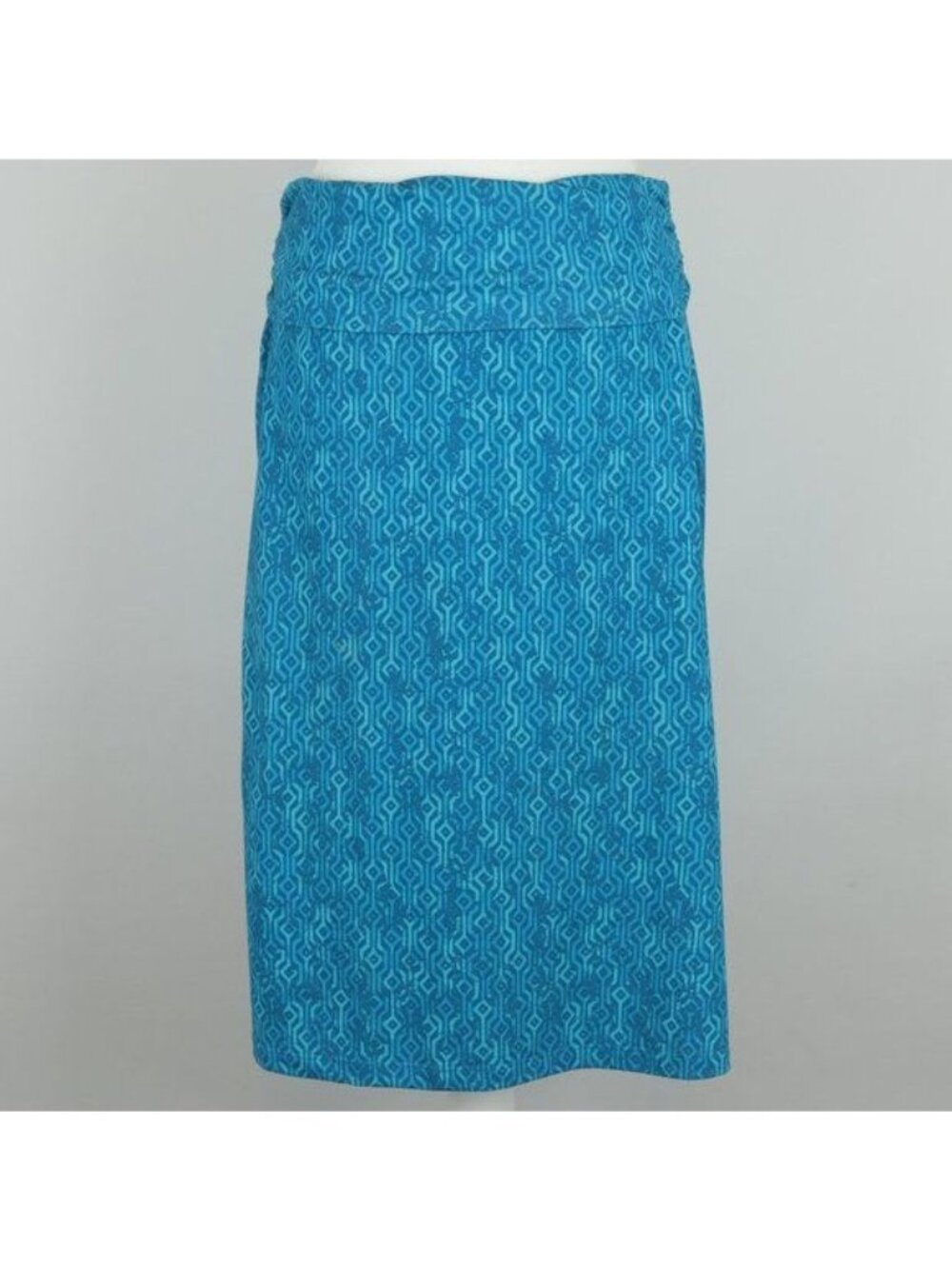 Eddie Bauer Women's Small Blue Stretch Knit Waist Knee Length A-Line Skirt